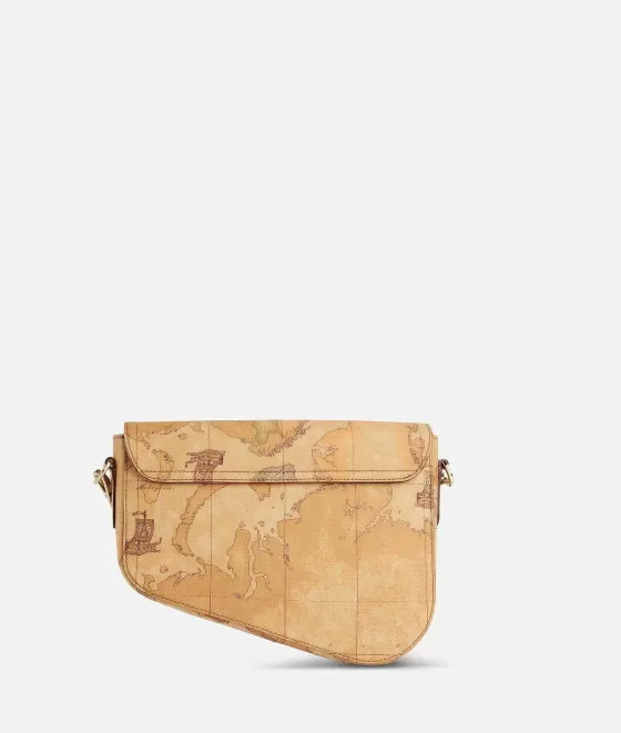 Donna Alviero Martini 1a Classe Borsa A Tracolla Con Patta In Tessuto Stampa Geo Classic Naturale