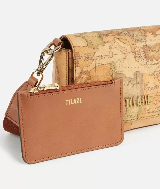 Donna Alviero Martini 1a Classe Borsa A Tracolla In Tessuto Stampa Geo Classic Naturale