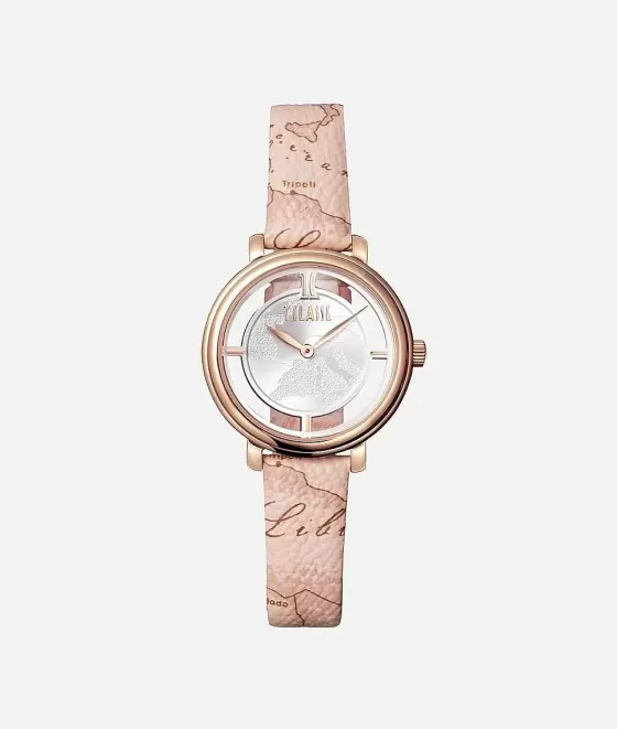 Donna Alviero Martini 1a Classe Capoverde Orologio In Pelle Stampa Geo Beige