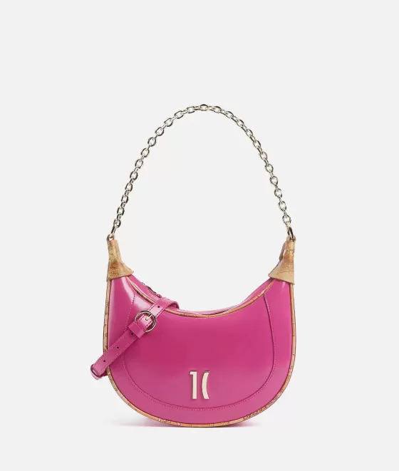 Donna Alviero Martini 1a Classe Celeb Bag Borsa Hobo Con Catena Fuxia