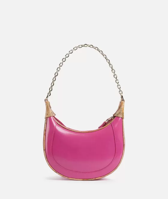 Donna Alviero Martini 1a Classe Celeb Bag Borsa Hobo Con Catena Fuxia