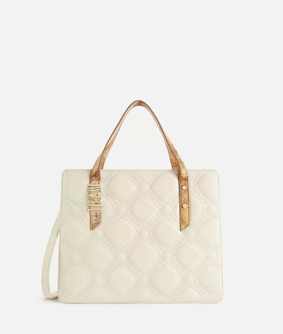 Donna Alviero Martini 1a Classe Coral Diamond Borsa A Mano Con Tracolla Rimovibile Avorio