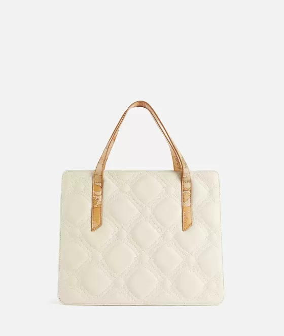 Donna Alviero Martini 1a Classe Coral Diamond Borsa A Mano Con Tracolla Rimovibile Avorio