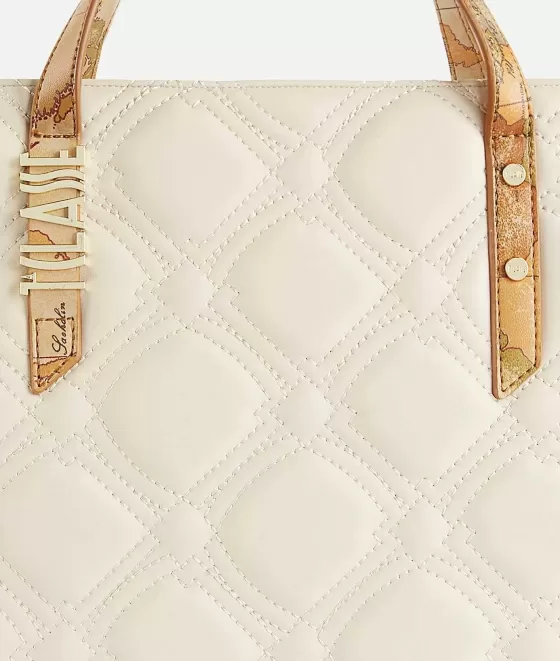 Donna Alviero Martini 1a Classe Coral Diamond Borsa A Mano Con Tracolla Rimovibile Avorio