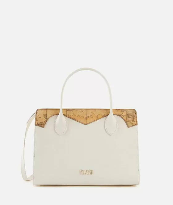Donna Alviero Martini 1a Classe Florida City Borsa A Mano Grande Con Tracolla Avorio