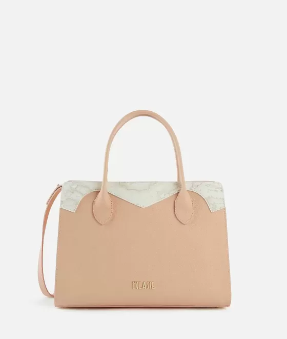 Donna Alviero Martini 1a Classe Florida City Borsa A Mano Grande Con Tracolla Cipria