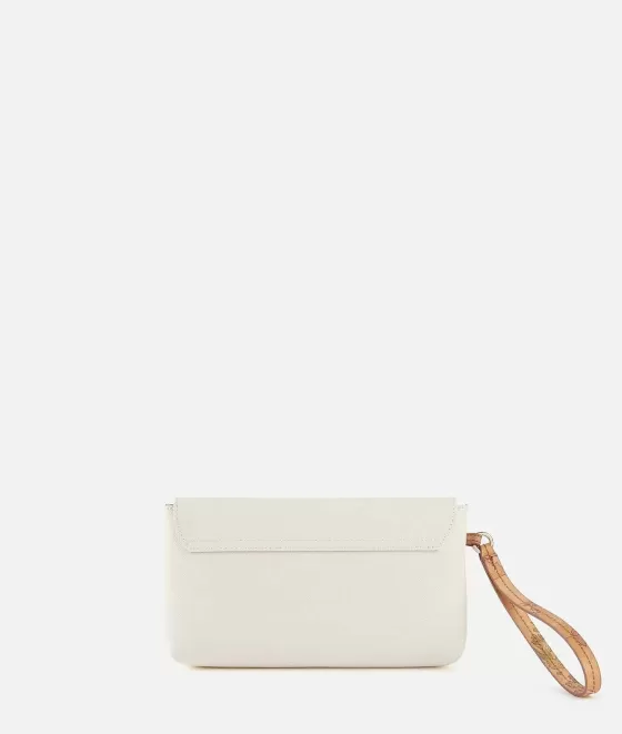 Donna Alviero Martini 1a Classe Florida City Pochette Con Patta E Polsiera Avorio