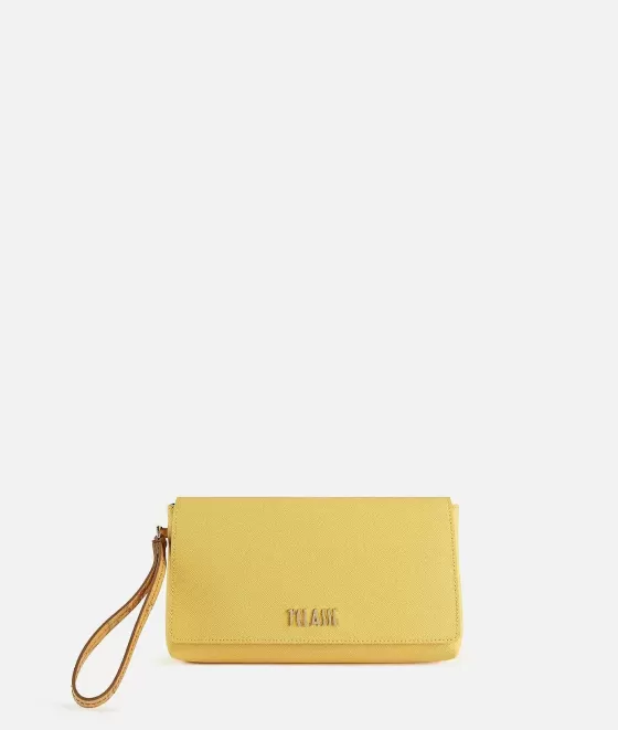 Donna Alviero Martini 1a Classe Florida City Pochette Con Patta E Polsiera Giallo Oro