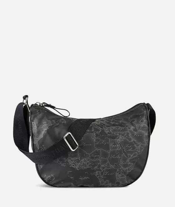 Donna Alviero Martini 1a Classe Geo Soft Black Borsa Media A Mezzaluna