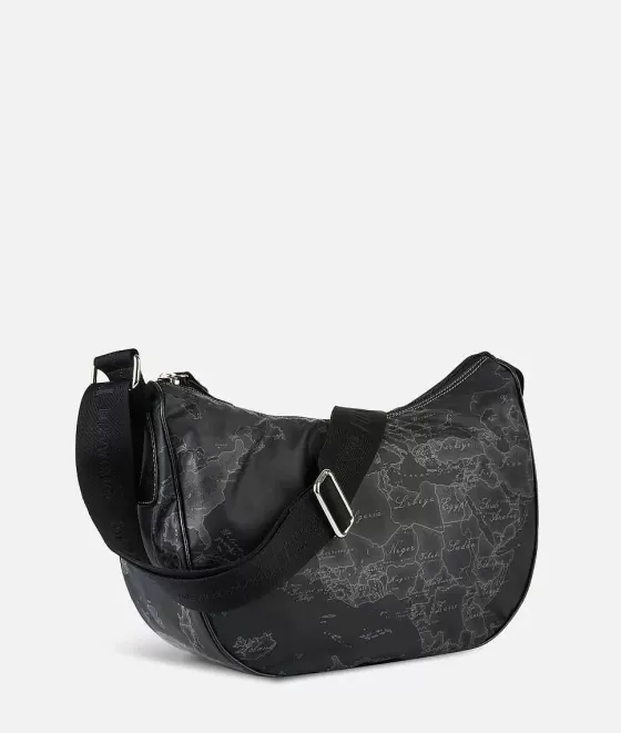 Donna Alviero Martini 1a Classe Geo Soft Black Borsa Media A Mezzaluna