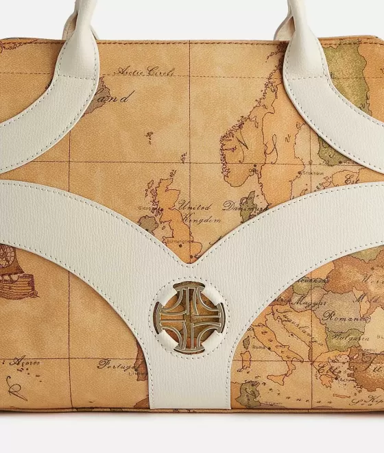 Donna Alviero Martini 1a Classe Geo Sunrise Ring Borsa A Mano Con Tracolla Avorio
