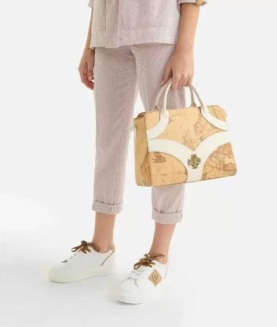 Donna Alviero Martini 1a Classe Geo Sunrise Ring Borsa A Mano Con Tracolla Avorio