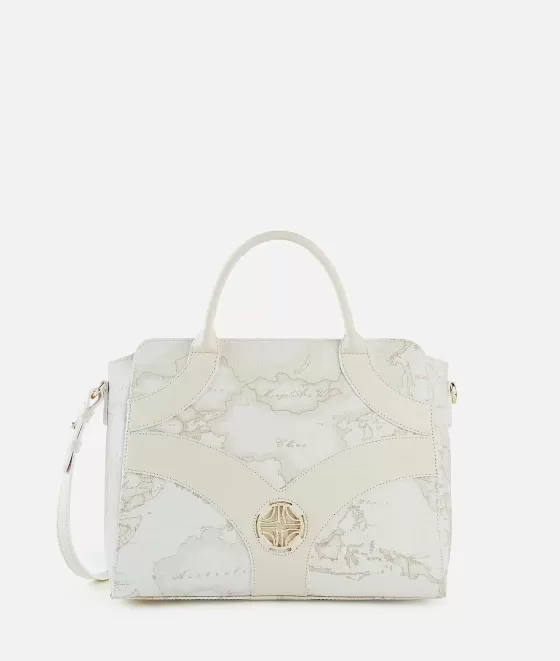 Donna Alviero Martini 1a Classe Geo Sunrise Ring Borsa A Mano Con Tracolla Bianca
