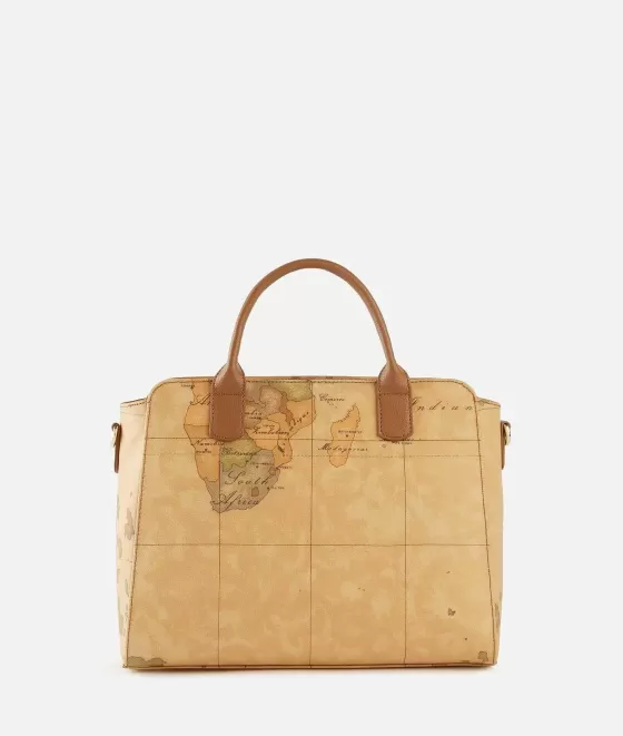 Donna Alviero Martini 1a Classe Geo Sunrise Ring Borsa A Mano Con Tracolla Cuoio