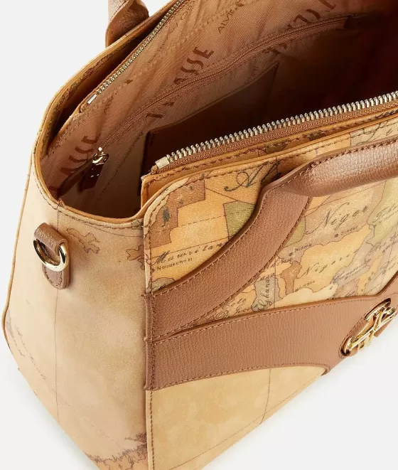 Donna Alviero Martini 1a Classe Geo Sunrise Ring Borsa A Mano Con Tracolla Cuoio