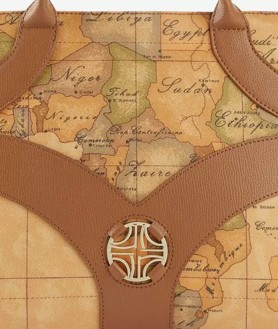 Donna Alviero Martini 1a Classe Geo Sunrise Ring Borsa A Mano Con Tracolla Cuoio