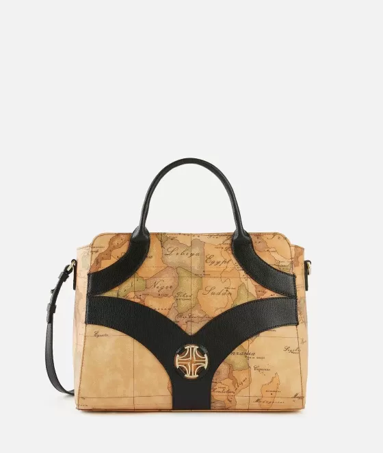 Donna Alviero Martini 1a Classe Geo Sunrise Ring Borsa A Mano Con Tracolla Nera