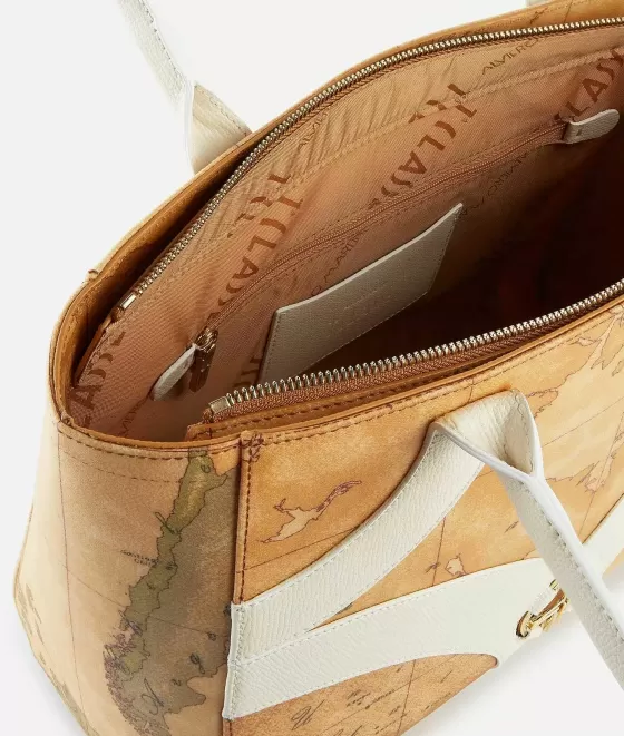 Donna Alviero Martini 1a Classe Geo Sunrise Ring Borsa Shopping Avorio