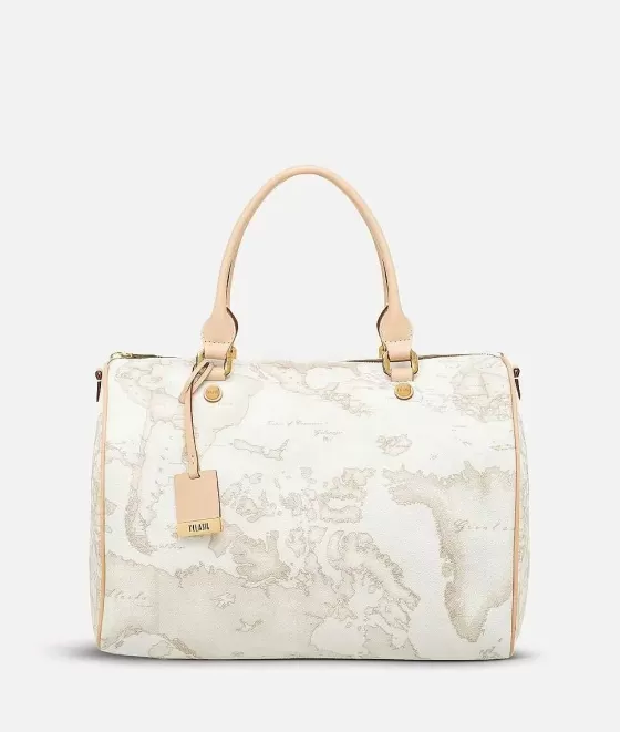 Donna Alviero Martini 1a Classe Geo White Borsa Grande A Bauletto