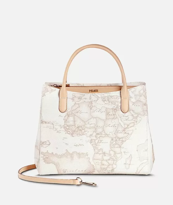 Donna Alviero Martini 1a Classe Geo White Borsa Piccola A Mano Con Tracolla