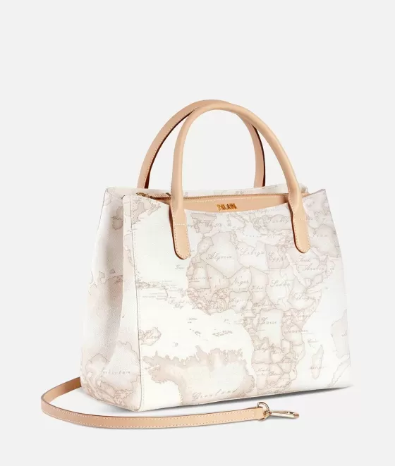 Donna Alviero Martini 1a Classe Geo White Borsa Piccola A Mano Con Tracolla