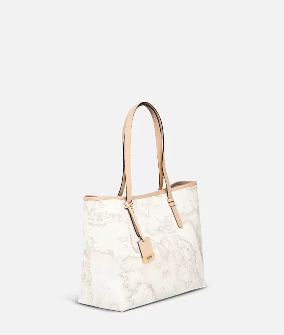 Donna Alviero Martini 1a Classe Geo White Borsa Shopping Grande