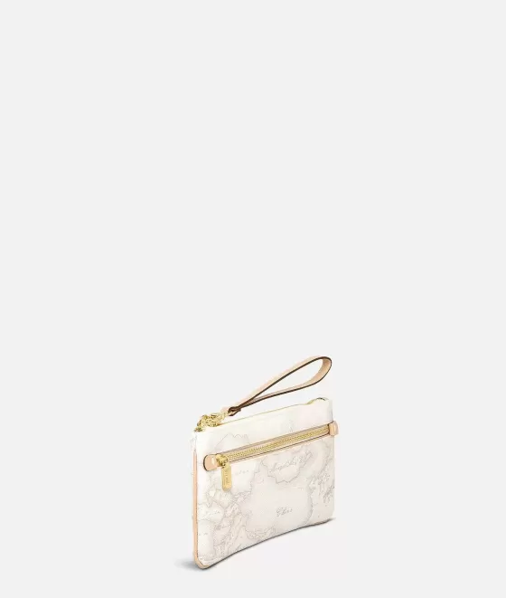 Donna Alviero Martini 1a Classe Geo White Pochette Grande Con Occhiello