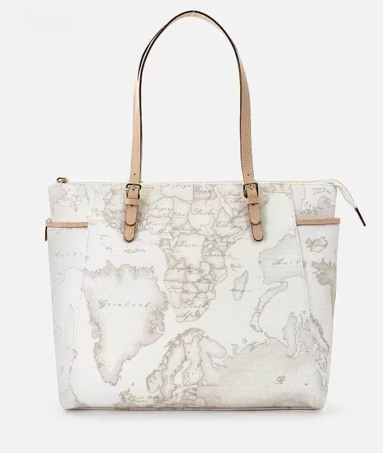 Donna Alviero Martini 1a Classe Geo White Tote Bag Grande