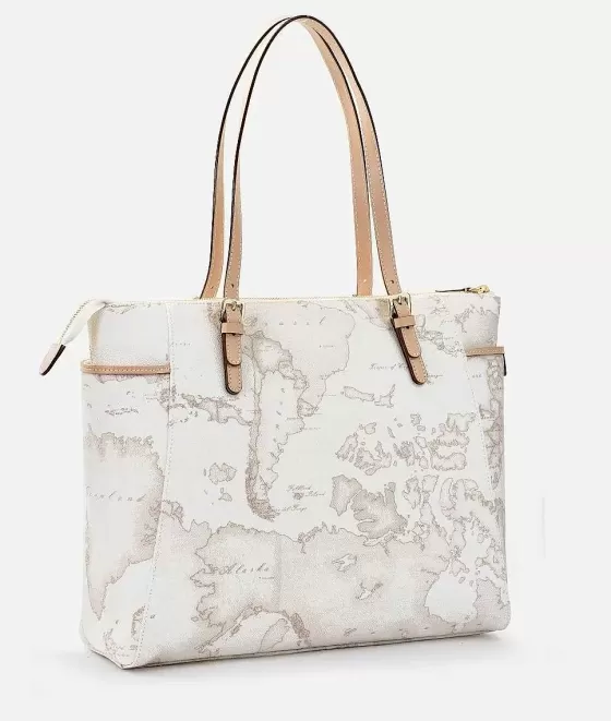 Donna Alviero Martini 1a Classe Geo White Tote Bag Grande