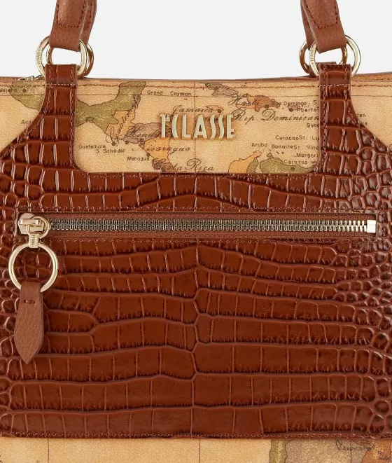 Donna Alviero Martini 1a Classe Kissme Bag Borsa A Mano Con Tracolla Castagna