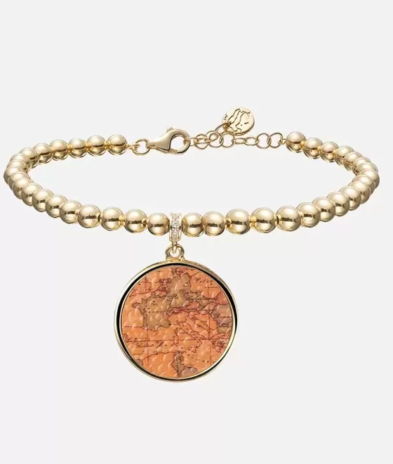 Donna Alviero Martini 1a Classe Long Street Bracciale In Argento Con Pendente Stampa Geo Classic