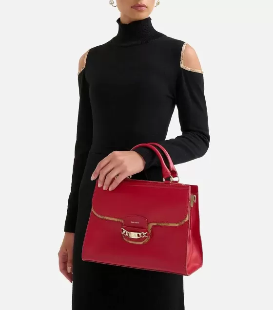 Donna Alviero Martini 1a Classe Millennium Bag Borsa A Mano In Pelle Liscia Con Tracolla Rosso Scarlatto