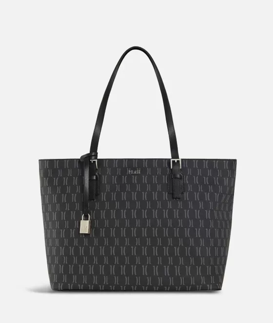 Donna Alviero Martini 1a Classe Monogram Borsa Shopping Grande Nera