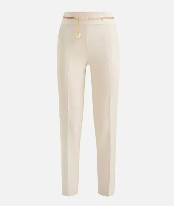 Donna Alviero Martini 1a Classe Pantalone Con Charms 1C In Cavallery Bianco Lana