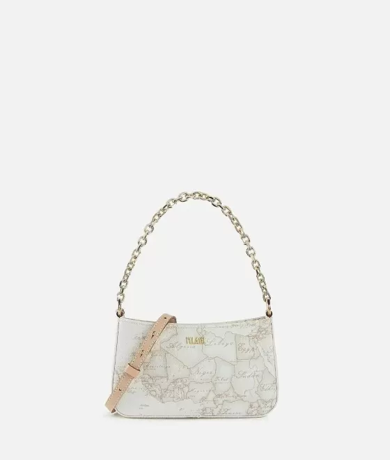 Donna Alviero Martini 1a Classe Pochette Con Tracolla In Tessuto Geo White Bianca