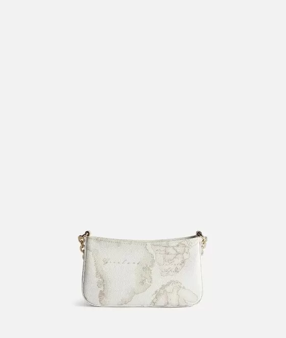 Donna Alviero Martini 1a Classe Pochette Con Tracolla In Tessuto Geo White Bianca