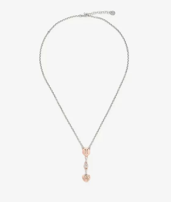 Donna Alviero Martini 1a Classe Rambla Collana Con Pendente Bagnato Oro Rosa In Argento