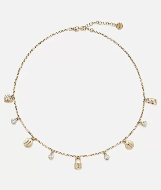 Donna Alviero Martini 1a Classe Rambla Collana In Argento Con Charms Bagnata In Oro Giallo