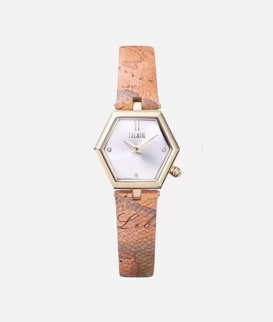 Donna Alviero Martini 1a Classe Salina Orologio Con Cinturino In Pelle Stampa Geo Classic