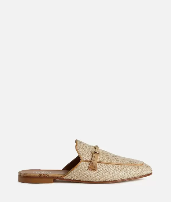 Donna Alviero Martini 1a Classe Slipper Con Morsetto In Rafia Naturale