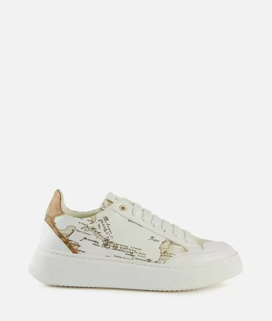 Donna Alviero Martini 1a Classe Sneakers In Eco Nappa Con Lettering 1 Classe Bianche