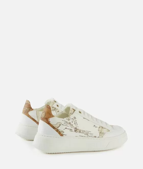 Donna Alviero Martini 1a Classe Sneakers In Eco Nappa Con Lettering 1 Classe Bianche