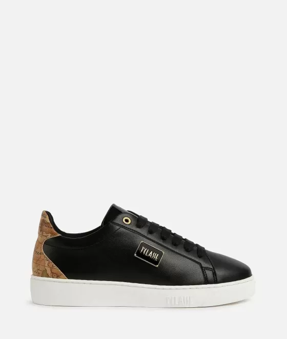 Donna Alviero Martini 1a Classe Sneakers In Eco Nappa Con Placchetta Logata Nere