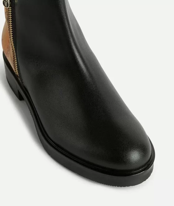 Donna Alviero Martini 1a Classe Stivaletti In Pelle Liscia Con Inserto In Eco Nappa Neri