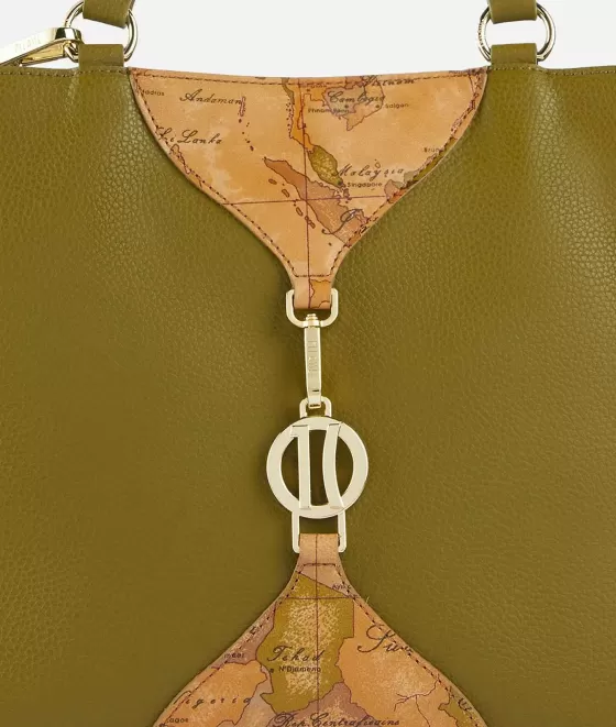 Donna Alviero Martini 1a Classe Upper East Borsa A Mano Con Tracolla Verde Oliva